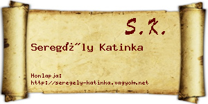 Seregély Katinka névjegykártya