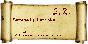 Seregély Katinka névjegykártya